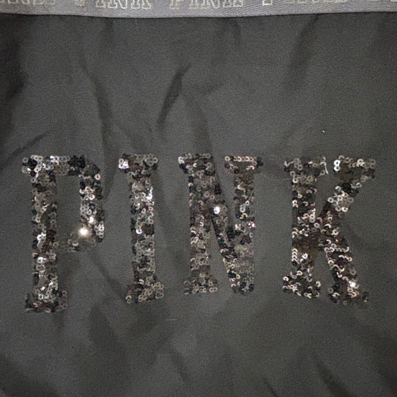 Victoria Secret Pink Limited Edition Large Sequin Tote Bag Black/Gray - Picture 2 of 5